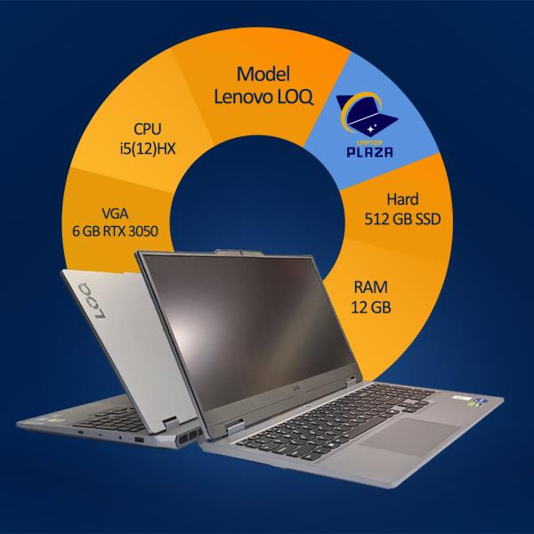 لپ تاپ آکبند گیمینگ لنوو LENOVO LOQ i5(12)HX-12GB-512 SSD-VGA 6GB RTX 3050