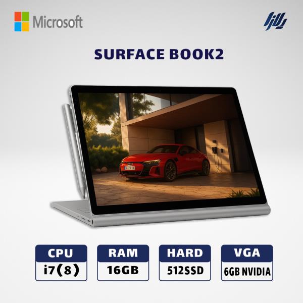 لپ تاپ استوک  surface book2 i7(8)-16GB-512 GB SSD-6 GB GTX