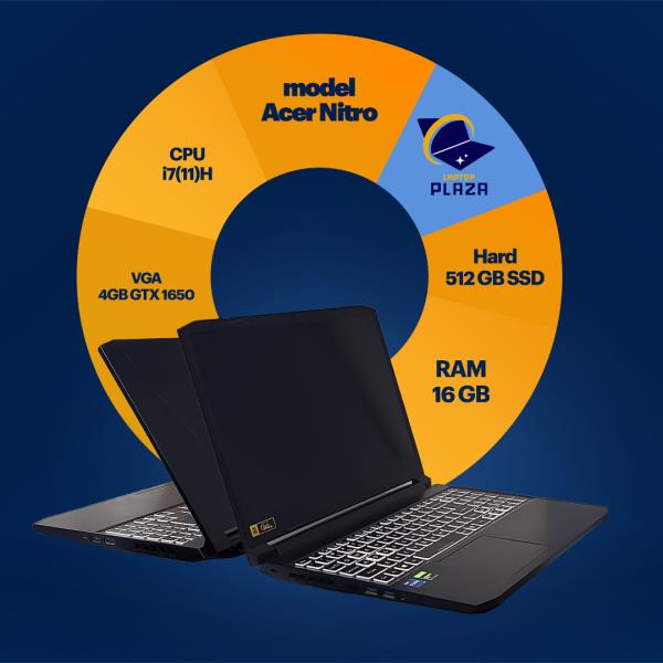 لپ تاپ اپن باکس وارداتی ایسر ACER NITRO I7(11)H - 16GB - 512GB SSD - VGA 4GB GTX 1650